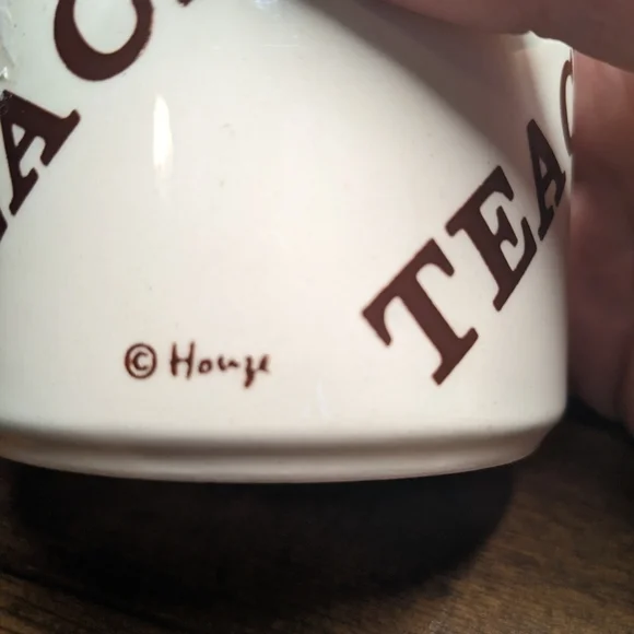 Vintage 1970s TEACHER Ceramic Coffee Mug RARE Houze design!
